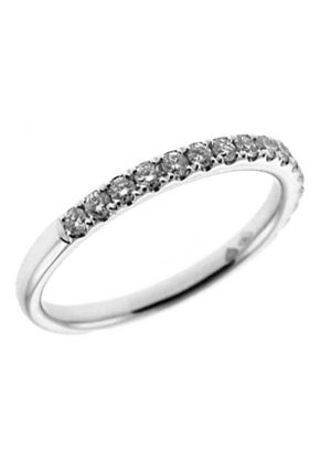 Single Row Prong Set Band with Round Diamonds in 18k White Gold