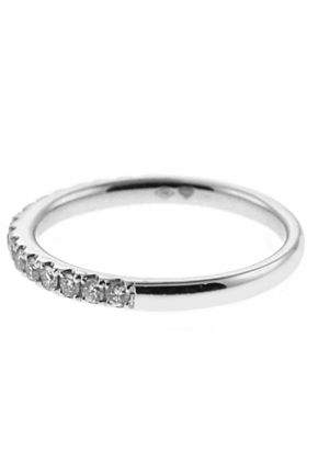 Single Row Prong Set Band with Round Diamonds in 18k White Gold