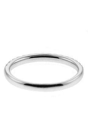 Single Row Prong Set Band with Round Diamonds in 18k White Gold