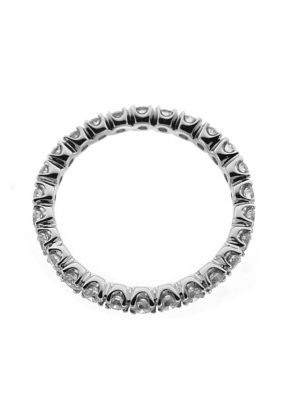 Eternity Band with Prong Set Round Diamonds in 18k White Gold