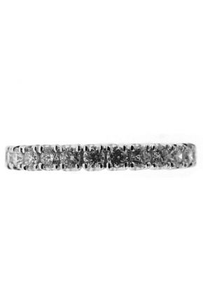 Eternity Band with Prong Set Round Diamonds in 18k White Gold