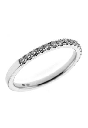 Single Row Prong Set Band with Round Diamonds in 18k White Gold