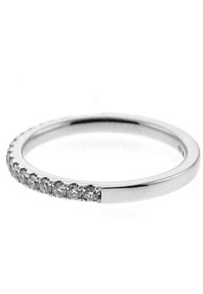 Single Row Prong Set Band with Round Diamonds in 18k White Gold