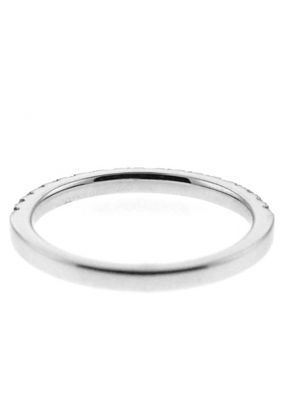 Single Row Prong Set Band with Round Diamonds in 18k White Gold