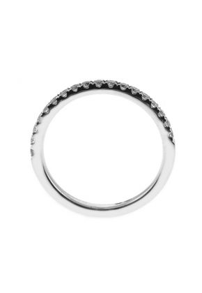 Single Row Prong Set Band with Round Diamonds in 18k White Gold