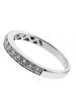 Single Row Micro-Prong Set Band with Round Diamonds in 18k White Gold (Stackable)