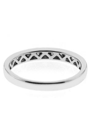 Single Row Micro-Prong Set Band with Round Diamonds in 18k White Gold (Stackable)