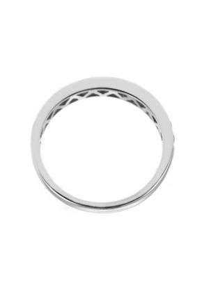 Single Row Micro-Prong Set Band with Round Diamonds in 18k White Gold (Stackable)