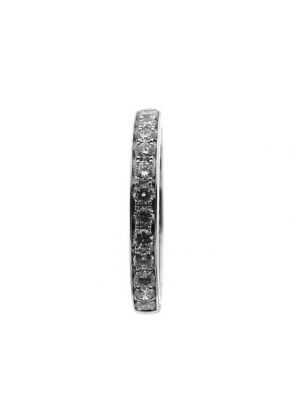Single Row Micro-Prong Set Band with Round Diamonds in 18k White Gold (Stackable)