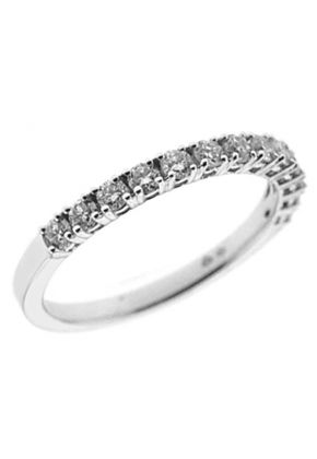 Single Row Prong Set Band with Round Diamonds in 18k White Gold