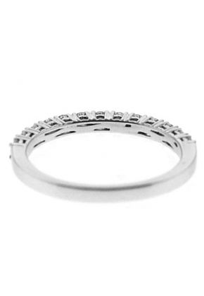 Single Row Prong Set Band with Round Diamonds in 18k White Gold