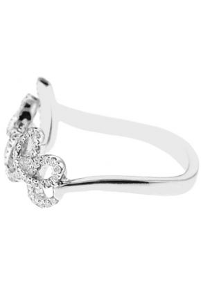 Love Script Right Hand Fashion Ring with Diamonds Set in 18k White Gold