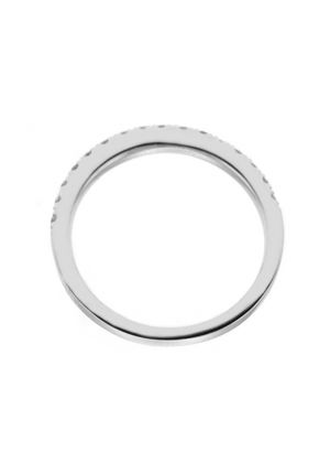 Single Row Micro-Prong Set Band with Round Diamonds in 18k White Gold