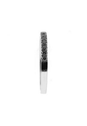 Single Row Micro-Prong Set Band with Round Diamonds in 18k White Gold