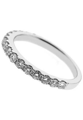 Single Row Band with Prong Set Round Diamonds in 18k White Gold