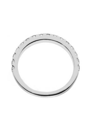 Single Row Band with Prong Set Round Diamonds in 18k White Gold