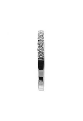 Single Row Band with Prong Set Round Diamonds in 18k White Gold