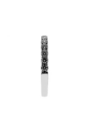 Single Row Prong Set Band with Round Diamonds in 18k White Gold