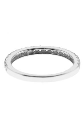 Milgrain Engraved Combination Set Band with Channel and Prong Set Round Diamonds in 18k White Gold