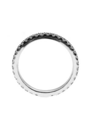 Eternity Band with Micro-Prong Set Round Diamonds in 18k White Gold