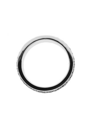 Single Row Band with Micro-Prong Set Round Diamonds in 18k White Gold