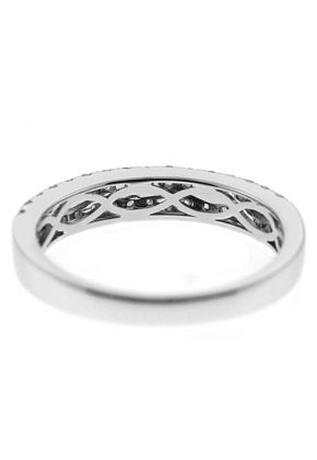 Double Row Band with Micro-Prong Set Round Diamonds in 18k White Gold