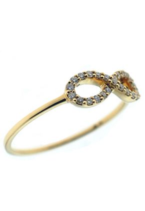 Right Hand Fashion Ring with an Infinity Design of Diamonds Set in 18K Yellow Gold