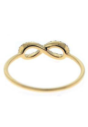 Right Hand Fashion Ring with an Infinity Design of Diamonds Set in 18K Yellow Gold