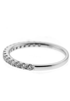 Single Row Micro-Prong Set Band with Round Diamonds in 18k White Gold