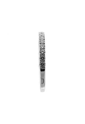 Single Row Micro-Prong Set Band with Round Diamonds in 18k White Gold