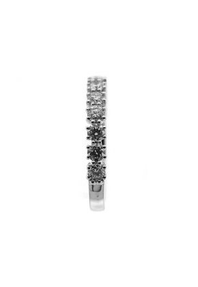 Single Row Band with Round Diamonds Surrounded by Prongs in 18k White Gold
