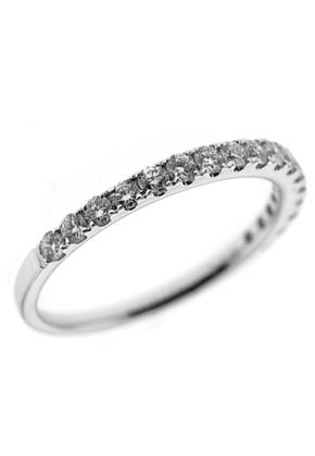 Single Row Micro-Prong Set Band with Round Diamonds in 18k White Gold