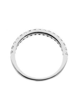 Single Row Micro-Prong Set Band with Round Diamonds in 18k White Gold