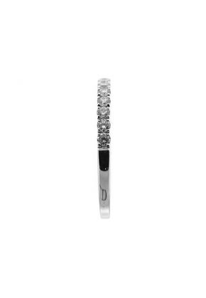 Single Row Micro-Prong Set Band with Round Diamonds in 18k White Gold