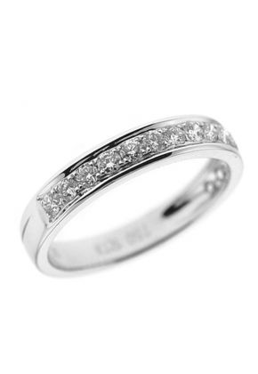 Single Row Pav?? Set Band with Round Diamonds in 18k White Gold