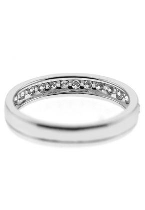 Single Row Pav?? Set Band with Round Diamonds in 18k White Gold