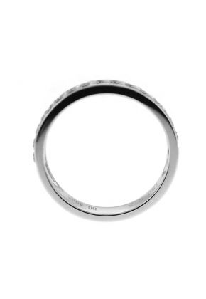 Single Row Pav?? Set Band with Round Diamonds in 18k White Gold