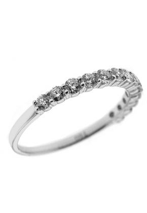 Prong Set Band with Round Diamonds in 18k White Gold