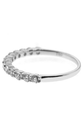 Prong Set Band with Round Diamonds in 18k White Gold