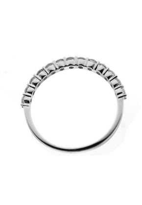 Prong Set Band with Round Diamonds in 18k White Gold