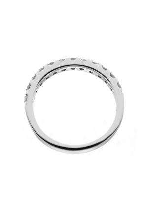 Single Row Band with Micro-Prong Set Round Diamonds in 18k White Gold
