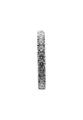 Single Row Band with Micro-Prong Set Round Diamonds in 18k White Gold