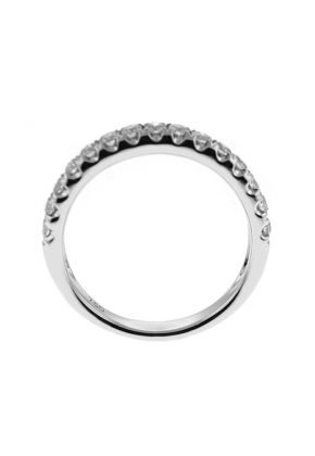 Single Row Micro-Prong Set Band with Round Diamonds in 18k White Gold