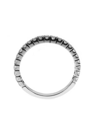 Single Row Prong Set Band with Round Diamonds in 18k White Gold