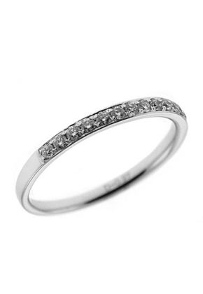 Single Row Band with Round Diamonds Set in 18k White Gold