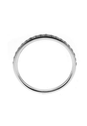 Single Row Band with Round Diamonds Set in 18k White Gold