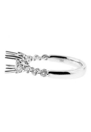 Common Prong, Delicate Look, Diamond Engagement Semi Mount White Gold Ring Setting