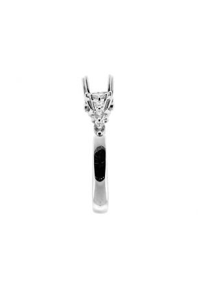 Common Prong, Delicate Look, Diamond Engagement Semi Mount White Gold Ring Setting