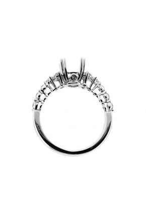Common Prong, Delicate Look, Diamond Engagement Semi Mount White Gold Ring Setting
