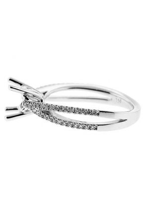 Split Shank, Diamond Engagement Semi Mount White Gold Ring Setting